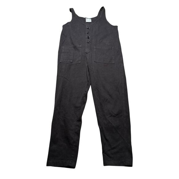 JUNGMAVEN Wash Black Oversized Overalls Women's Size Large Button Front Hemp - Picture 6 of 10